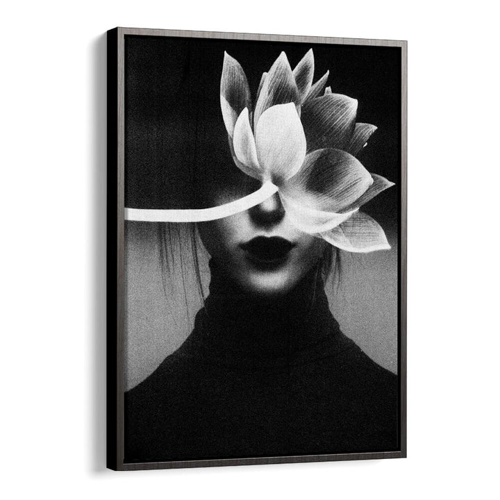 Pain Like A Flower Blossom Altered Art Prints Surrealism in Black Floater Frame