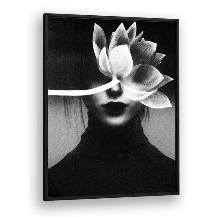 Pain Like A Flower Blossom Altered Art Prints Surrealism in Black Plain Frame