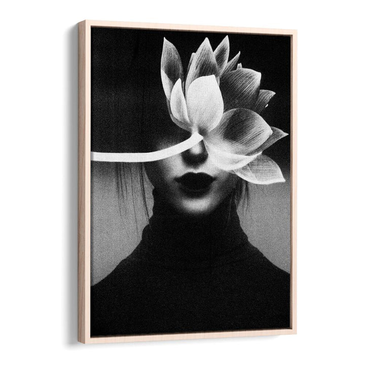 Pain Like A Flower Blossom Altered Art Prints Surrealism in Oak Wood Floater Frame