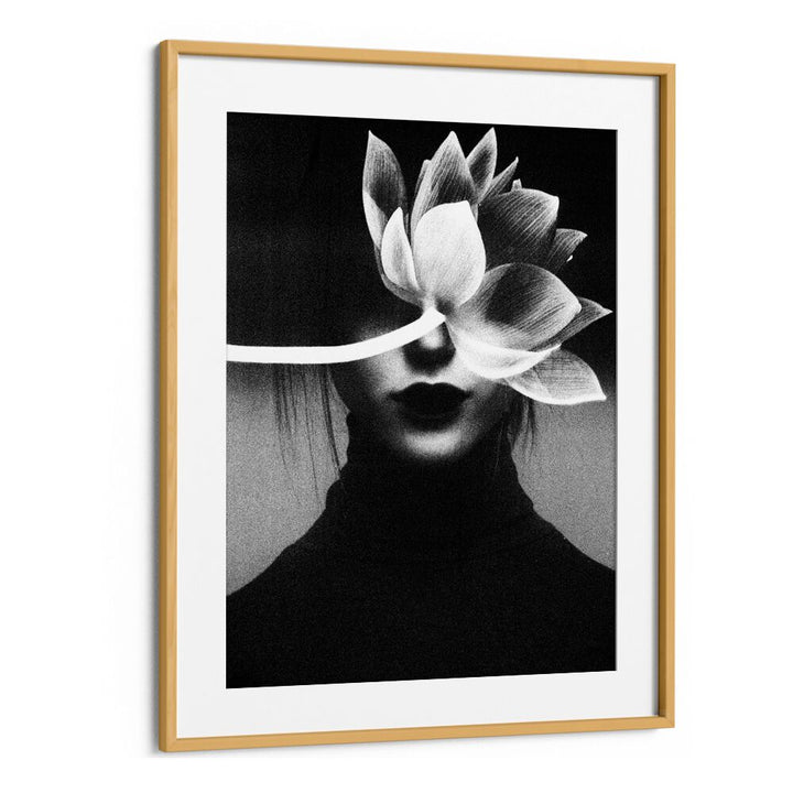 Pain Like A Flower Blossom Altered Art Prints Surrealism in Oak Wood Frame With Mount