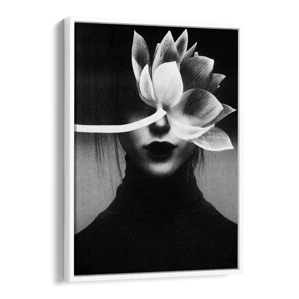 Pain Like A Flower Blossom Altered Art Prints Surrealism in White Floater Frame