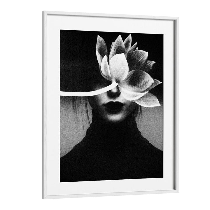 Pain Like A Flower Blossom Altered Art Prints Surrealism in White Frame With Mount