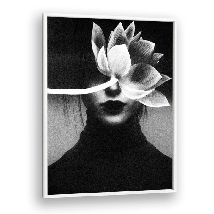 Pain Like A Flower Blossom Altered Art Prints Surrealism in White Plain Frame