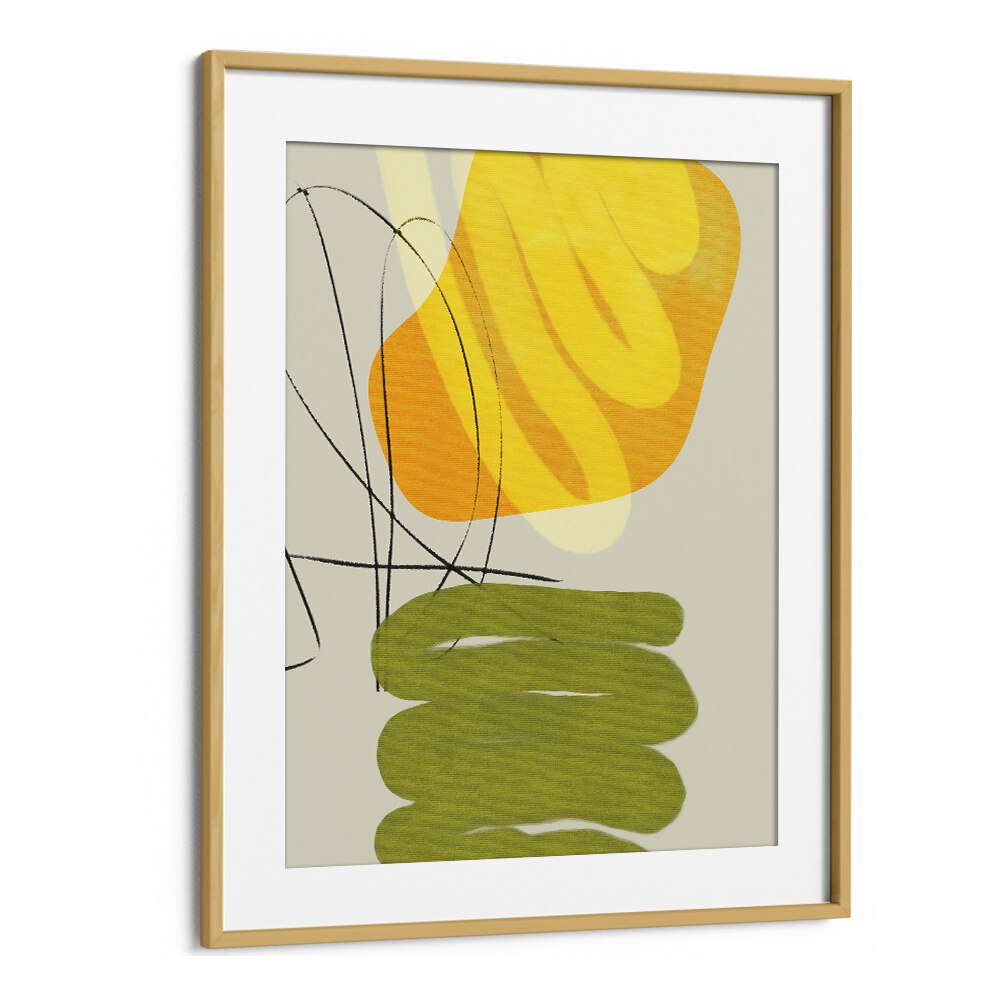 Painted Lines Xi Kopie By Ana Rut Bre Abstract Art Abstract Wall Art in Oak Wood Frame With Mount