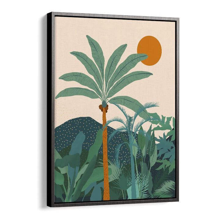 Palm Vibes By Uma Gokhale Botanical Art Prints in Black Floater Frame