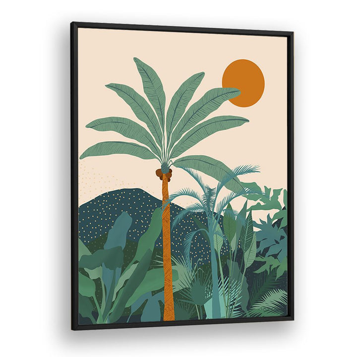 Palm Vibes By Uma Gokhale Botanical Art Prints in Black Plain Frame