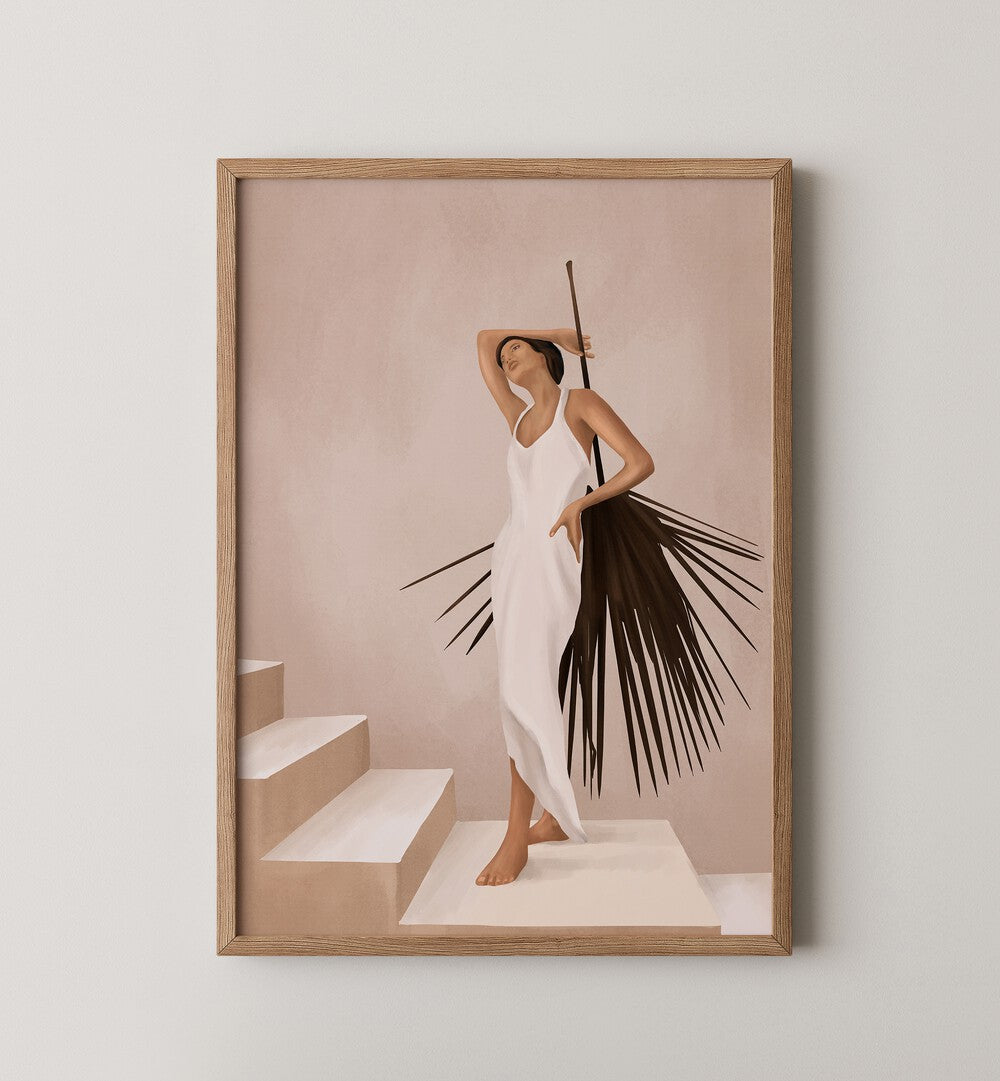 Stylish art from the PALM & POISE GALLERY WALL, showcasing serene palm fronds for a tranquil home atmosphere.