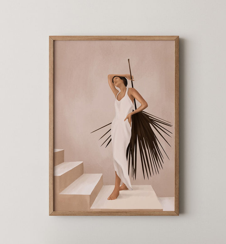 Stylish art from the PALM & POISE GALLERY WALL, showcasing serene palm fronds for a tranquil home atmosphere.