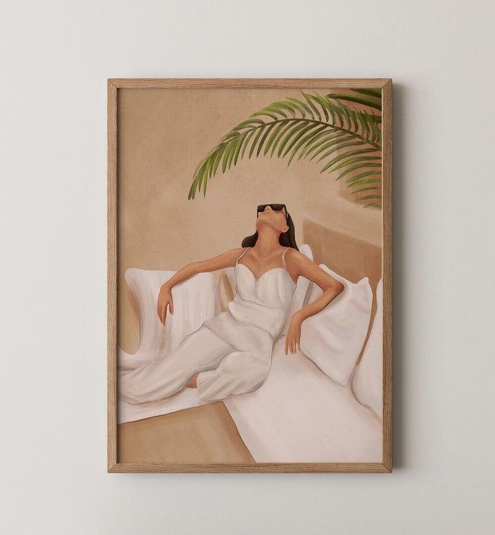 Stylish PALM artwork from the Palm & Poise Gallery Wall adds tropical serenity to any home decor.