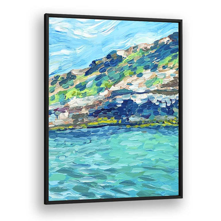 Palma By Key And Sea Creative Landscape Art Print in Black Plain Frame