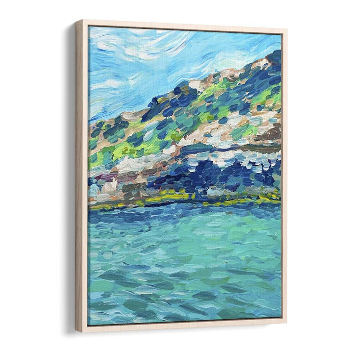 Palma By Key And Sea Creative Landscape Art Print in Oak Wood Floater Frame