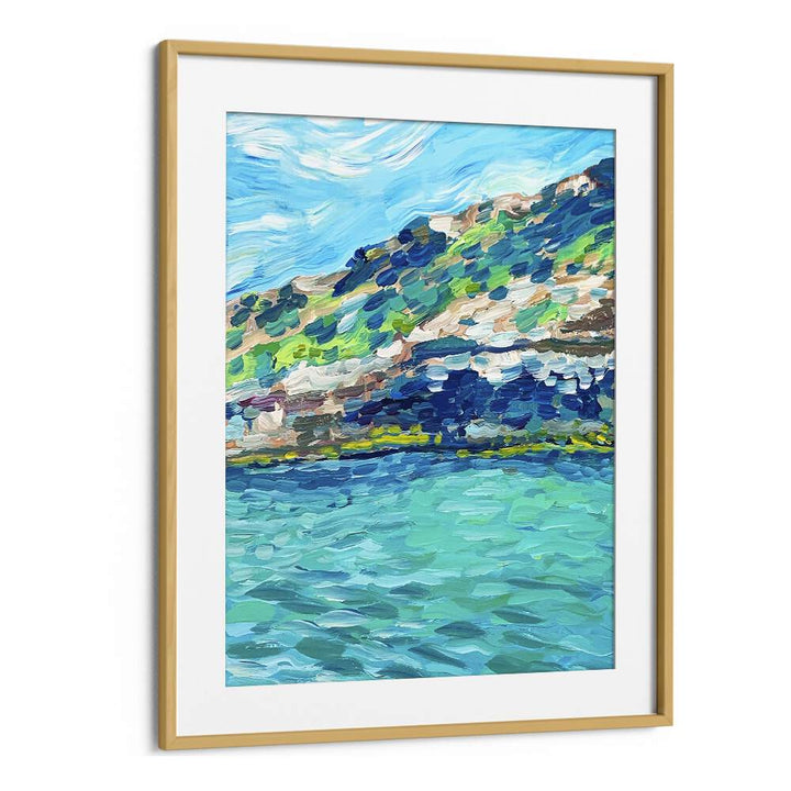 Palma By Key And Sea Creative Landscape Art Print in Oak Wood Frame With Mount