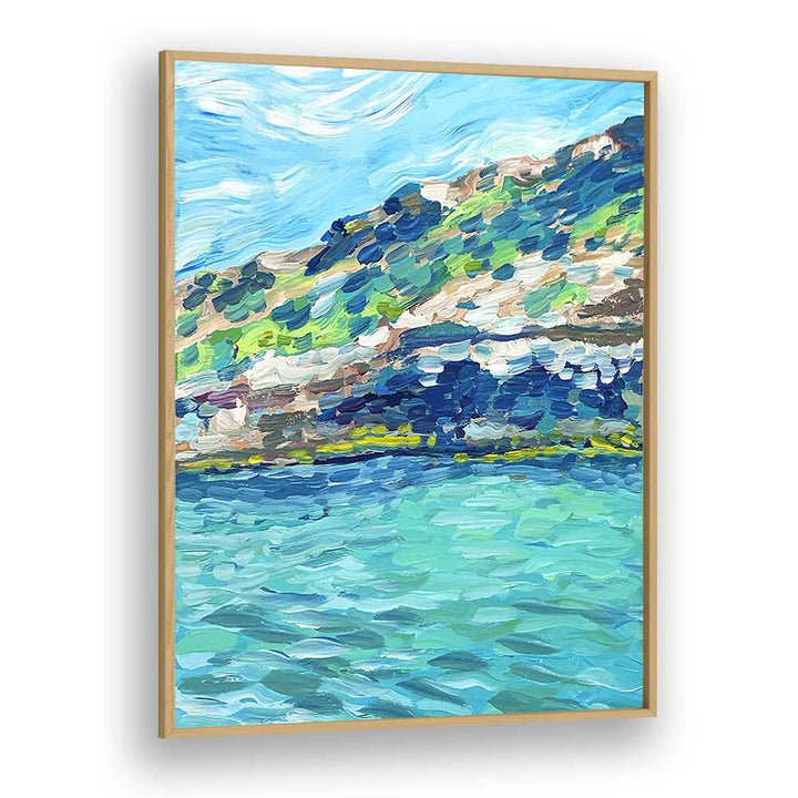 Palma By Key And Sea Creative Landscape Art Print in Oak Wood Plain Frame