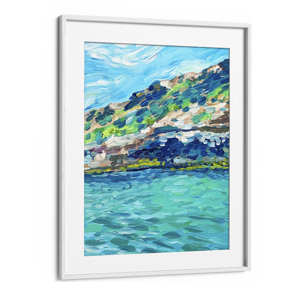 Palma By Key And Sea Creative Landscape Art Print in White Frame With Mount