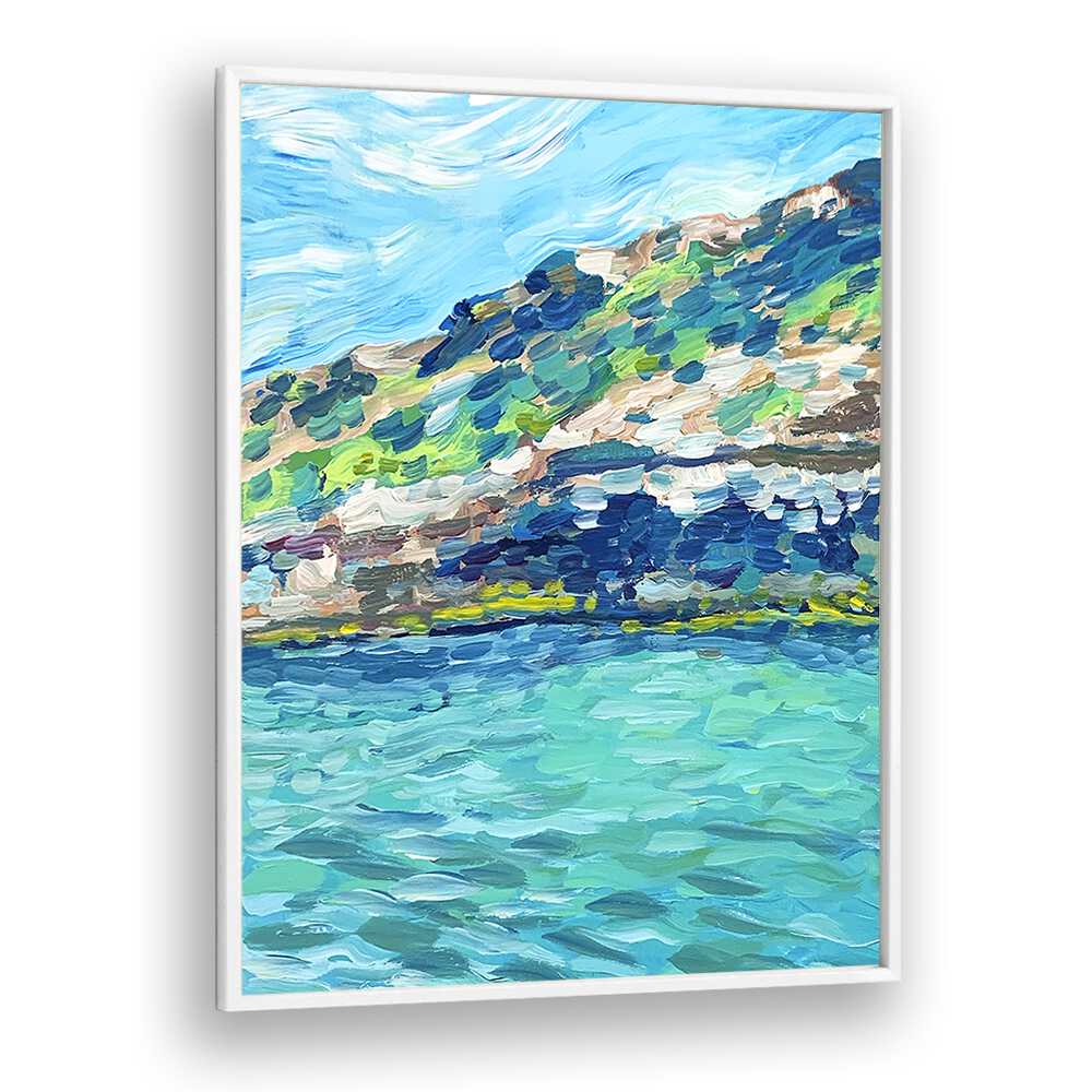 Palma By Key And Sea Creative Landscape Art Print in White Plain Frame