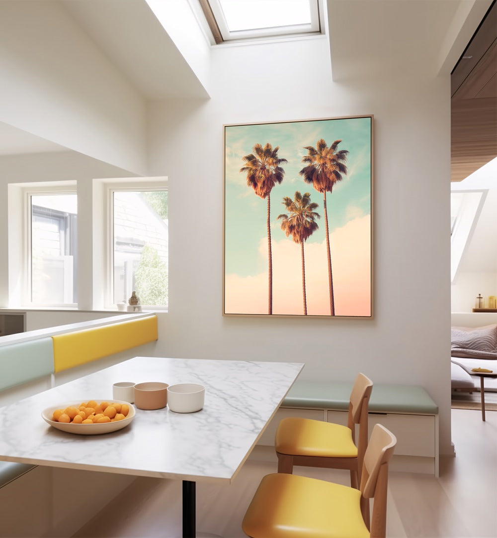 Tranquil PALMS PARADISE, BEACH PAINTINGS enhance any home with elegance and relaxation, creating a serene oasis.