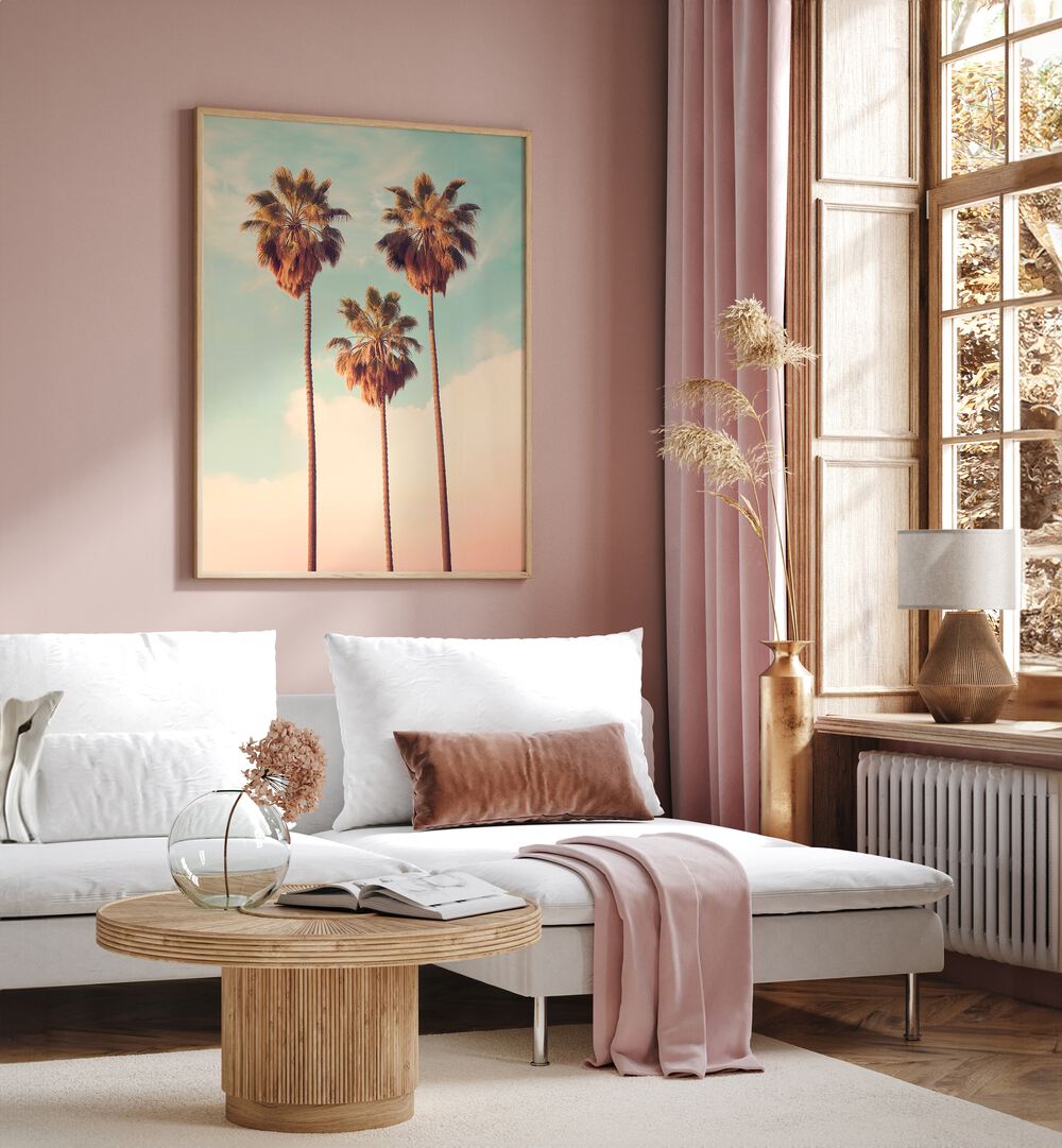 Elegant interior featuring PALMS PARADISE, BEACH PAINTINGS, enhancing tranquility in your home or garden decor.