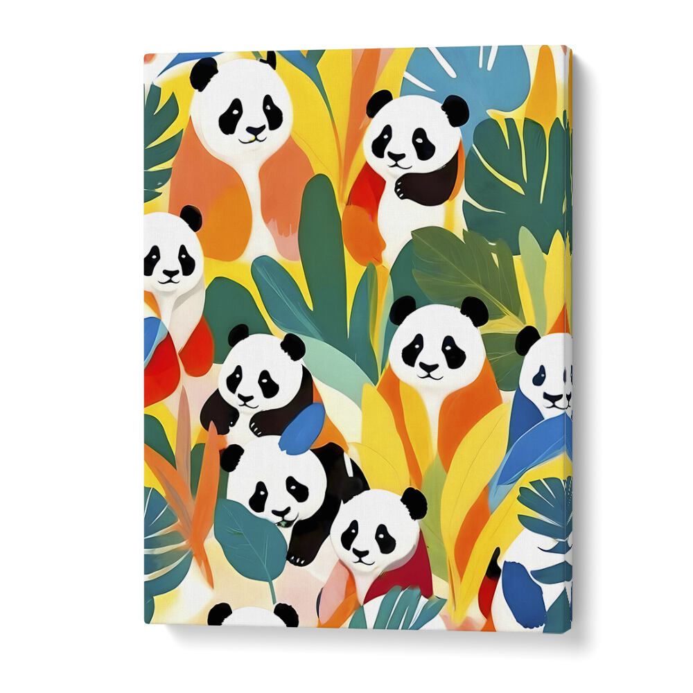 Pandas A Tropical By Uma Gokhale Animal Art Prints in Gallery Wrap