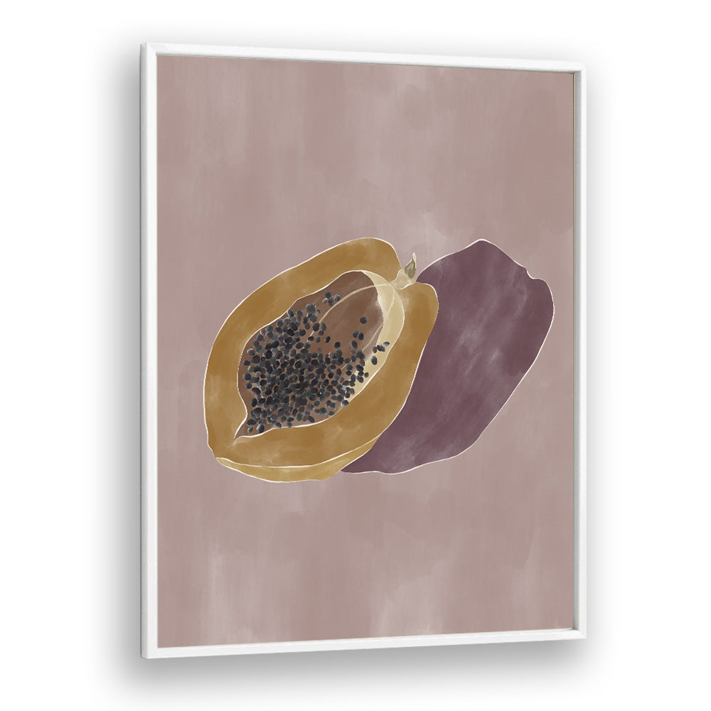 Papaya By Ivy Green Kitchen Art Prints in White Plain Frame