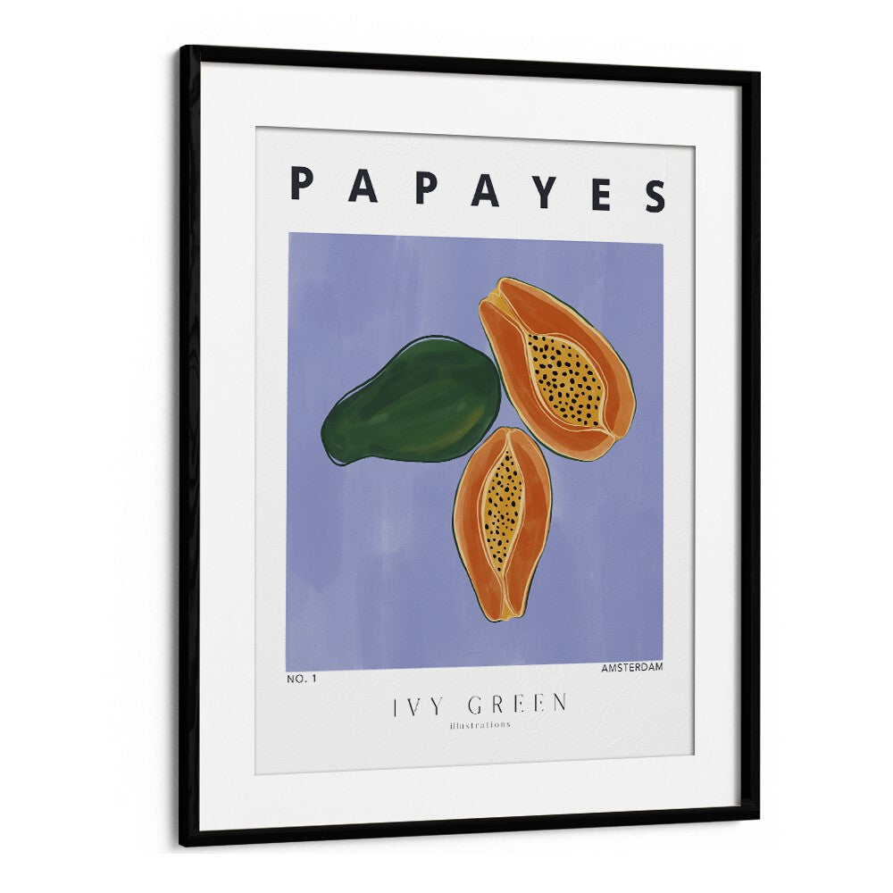 Papayes By Ivy Green Kitchen Art Prints in Black Frame With Mount