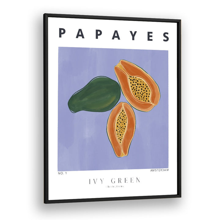 Papayes By Ivy Green Kitchen Art Prints in Black Plain Frame