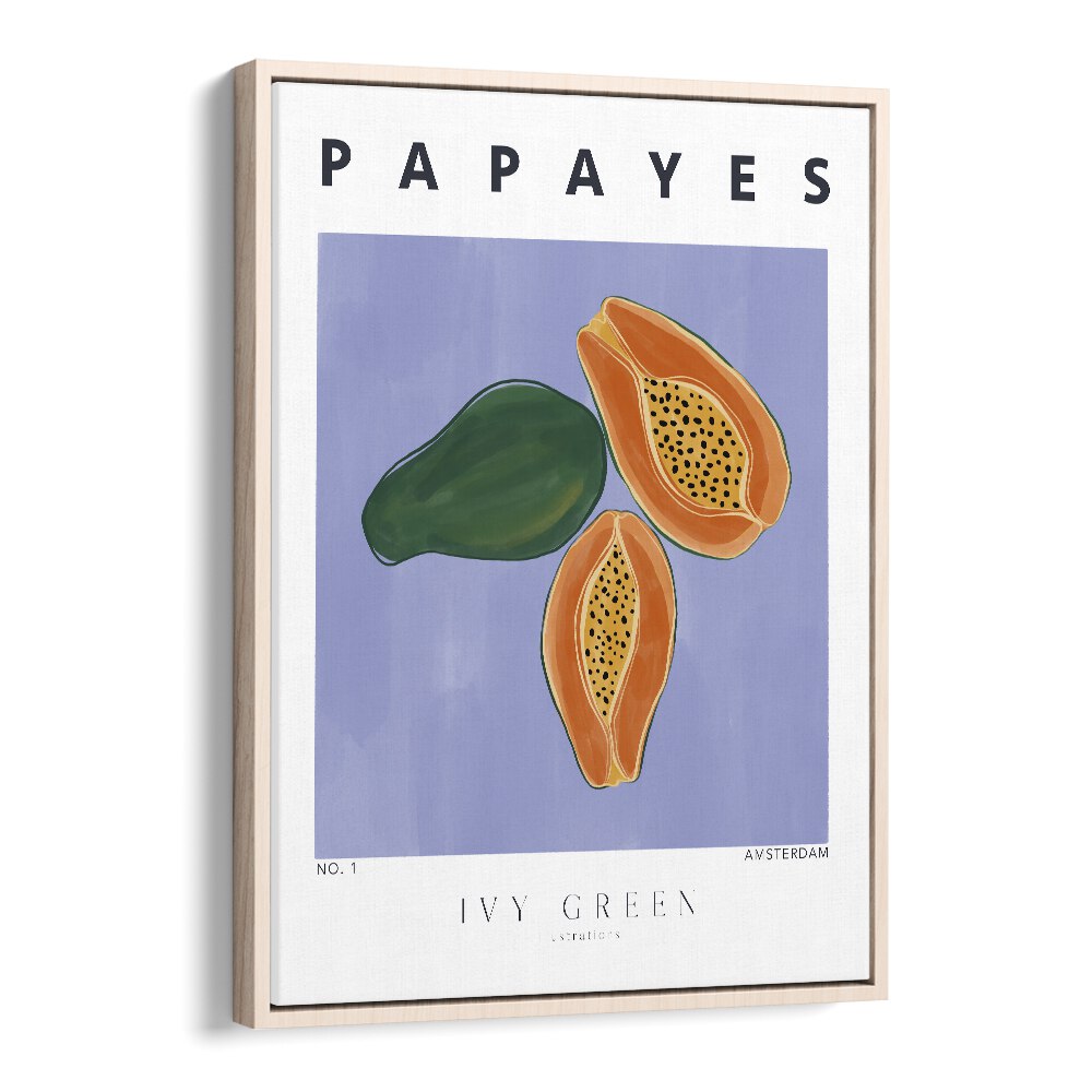 Papayes By Ivy Green Kitchen Art Prints in Oak Wood Floater Frame