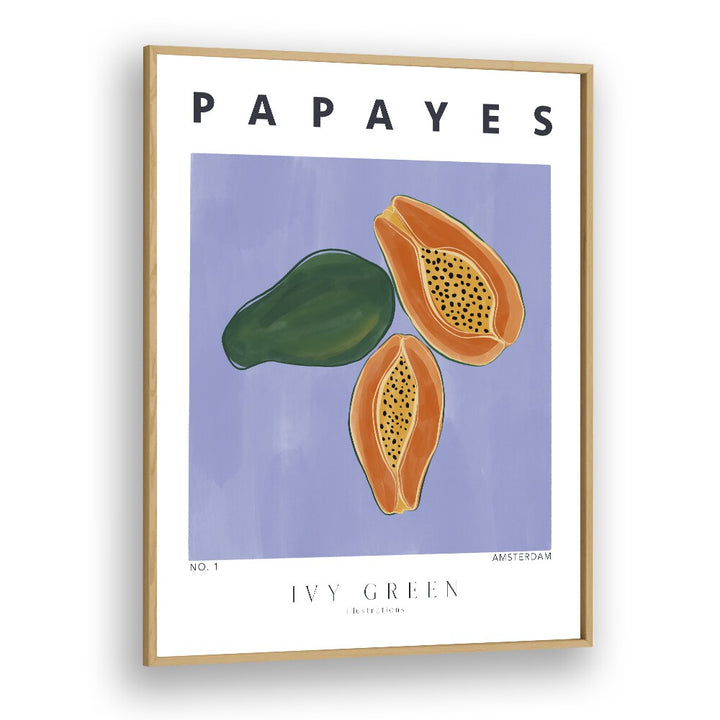 Papayes By Ivy Green Kitchen Art Prints in Oak Wood Plain Frame