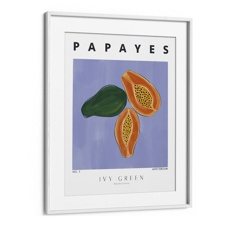 Papayes By Ivy Green Kitchen Art Prints in White Frame With Mount