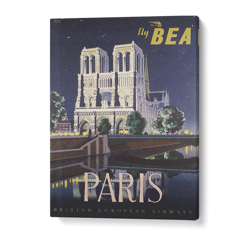 Paris-British European Airways  Vintage Travel Posters in Gallery Wrap