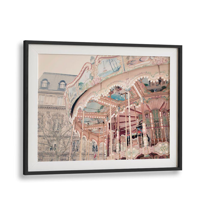 Paris Carousel I By Grace Digital Art Co Kids Room Prints in Black Frame With Mount