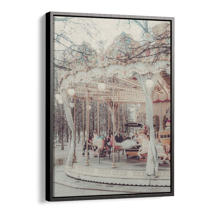 Paris Carousel ii By Grace Digital Art Co Kids Room Prints in Black Floater Frame