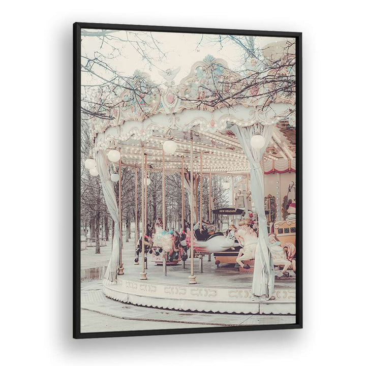 Paris Carousel ii By Grace Digital Art Co Kids Room Prints in Black Plain Frame