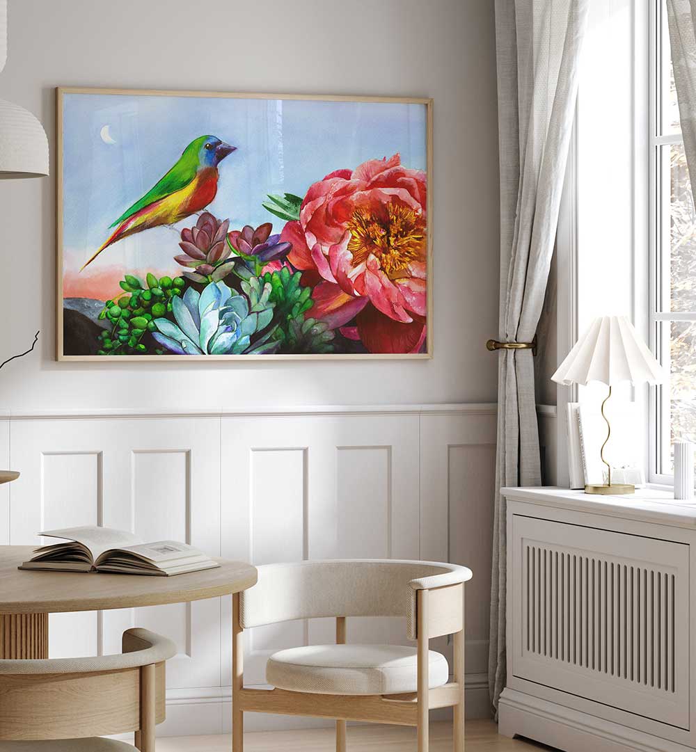 PARROT FINCH , ANIMAL PAINTINGS