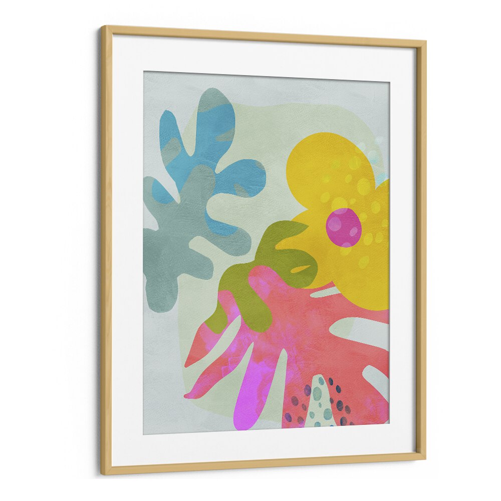 Pastel Cut Out Matisse By Ana Rut Bre Landscape Art Prints in Oak Wood Frame With Mount