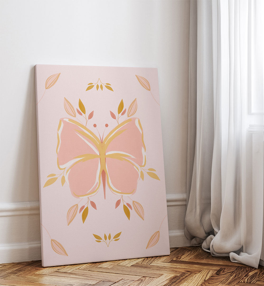 PASTEL FLORAL BUTTERFLY , KIDS ROOM PAINTINGS