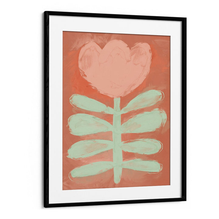 Pastel Flower By Treechild Botanical Art Prints in Black Frame With Mount