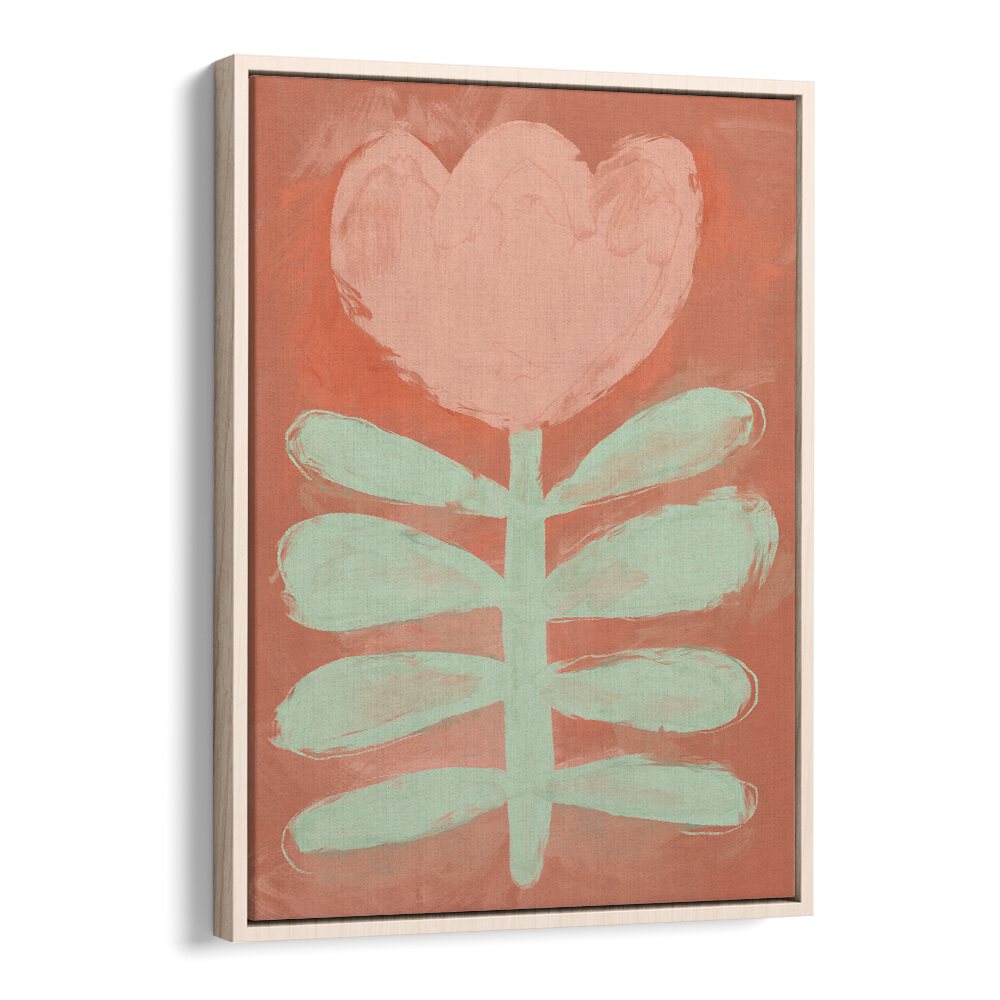 Pastel Flower By Treechild Botanical Art Prints in Oak Wood Floater Frame