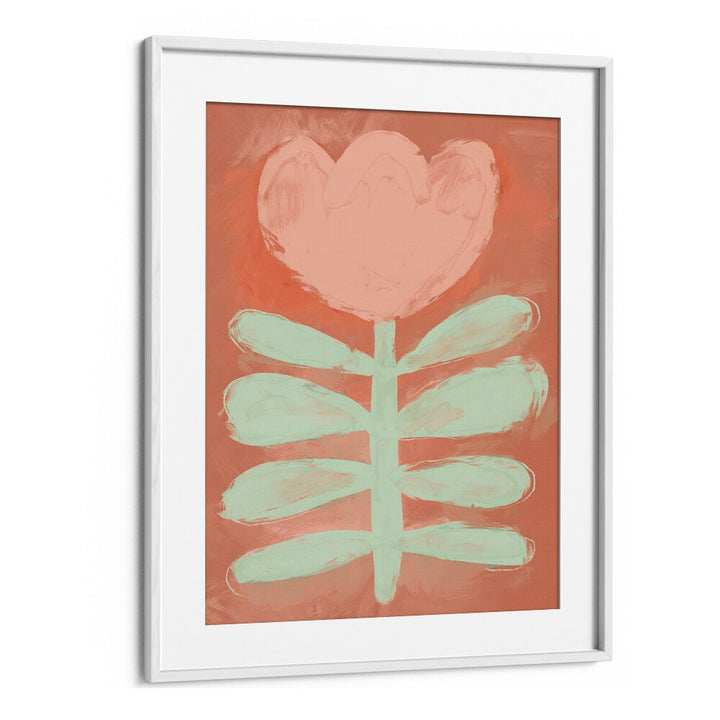 Pastel Flower By Treechild Botanical Art Prints in White Frame With Mount