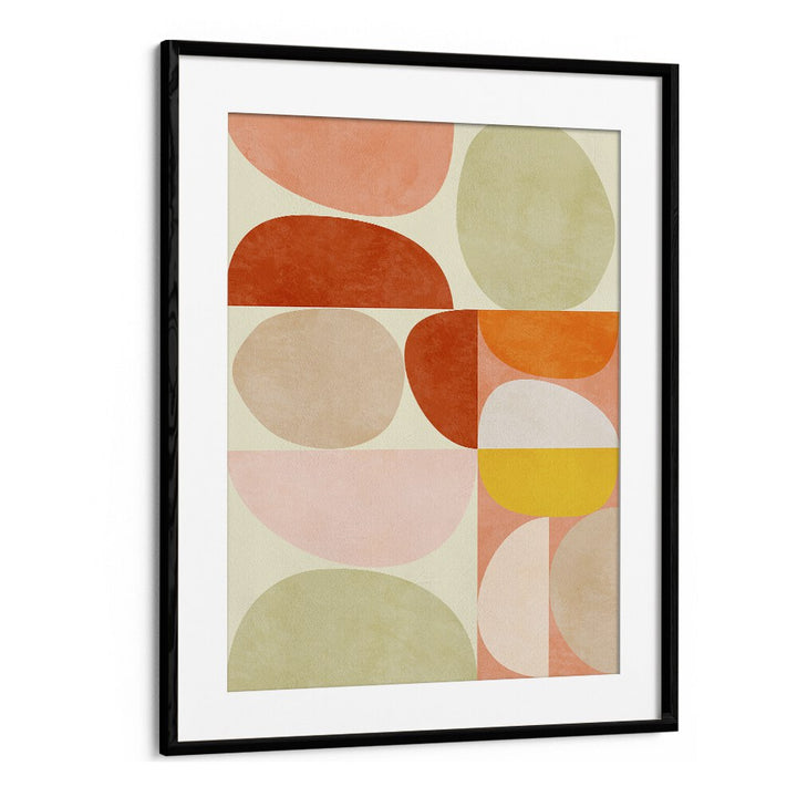 Pastel Geometry By Ana Rut Bre Landscape Art Prints in Black Frame With Mount