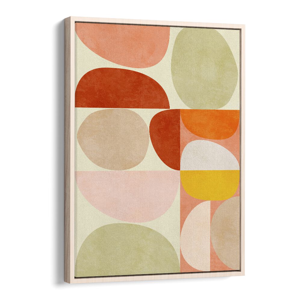 Pastel Geometry By Ana Rut Bre Landscape Art Prints in Oak Wood Floater Frame