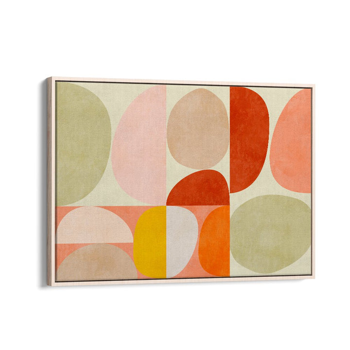 Pastel Geometry I By Ana Rut Bre Abstract Art Abstract Paintings in Oak Wood Floater Frame