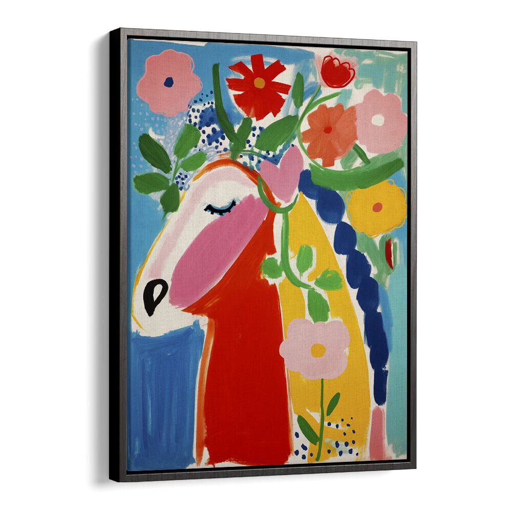 Pastel Horse by Treechild Wall Art Prints in Black Floater Frame