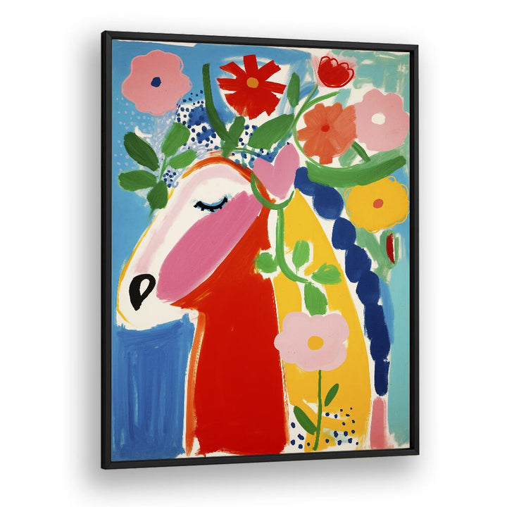 Pastel Horse by Treechild Wall Art Prints in Black Plain Frame