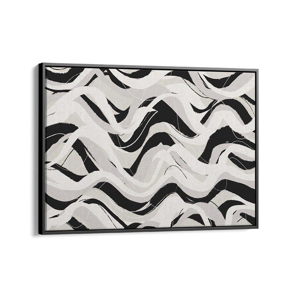 Pastel Lines By Treechild Abstract Art Prints in Black Floater Frame