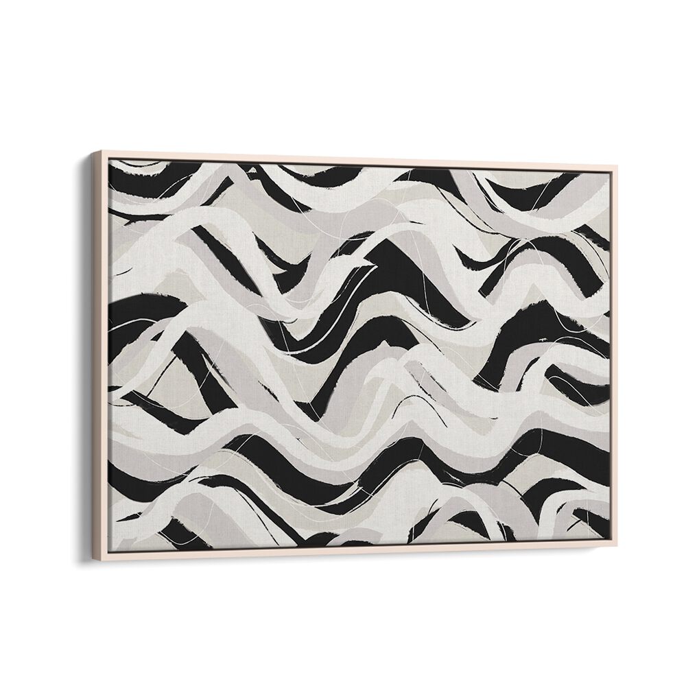 Pastel Lines By Treechild Abstract Art Prints in Oak Wood Floater Frame