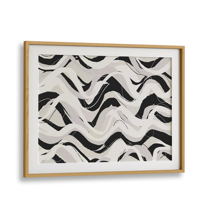 Pastel Lines By Treechild Abstract Art Prints in Oak Wood Frame With Mount