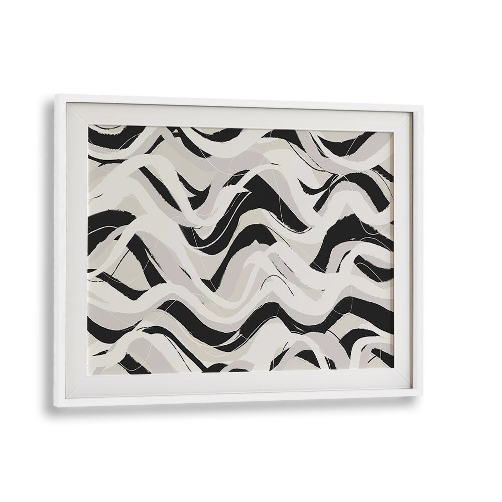 Pastel Lines By Treechild Abstract Art Prints in White Frame With Mount