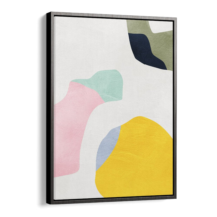 Pastel Minimal Shapes By Ana Rut Bre Landscape Art Prints in Black Floater Frame