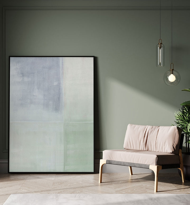 PASTEL PAINTED WALL GREY GREEN , ABSTRACT PAINTINGS