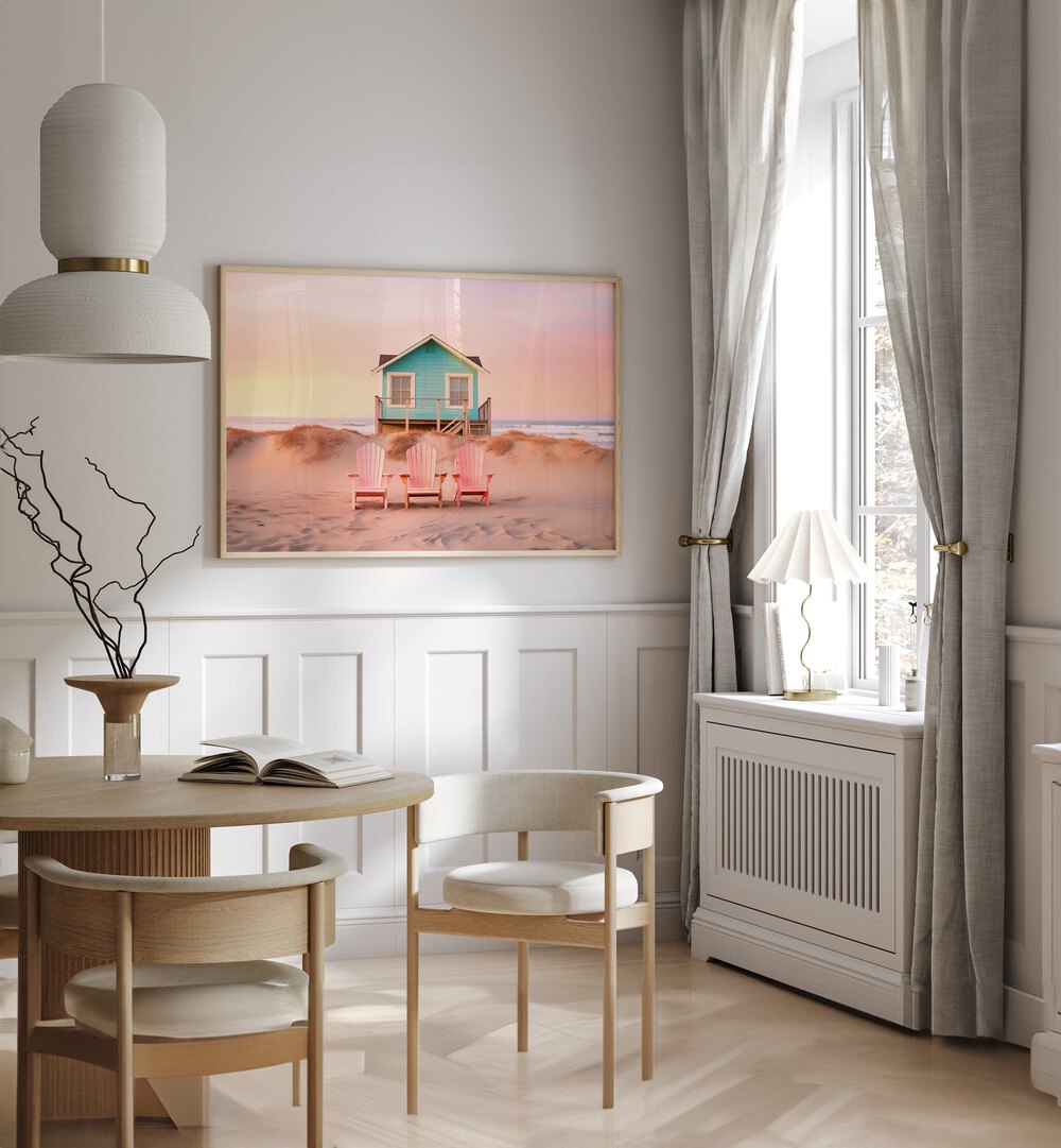 Serene PASTEL BEACH painting by Philippe Hugonnard, ideal for adding tranquility and style to your space.